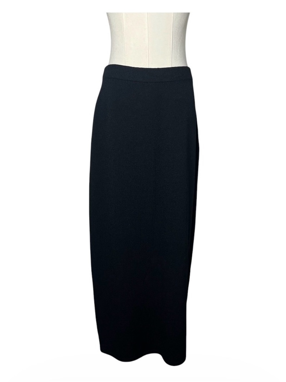 St John Basics Black Santana Knit Midi Skirt Size 6 Classic Minimalist